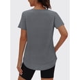 thumbnail image 2 of Rosvigor Plus Size Womens Workout Tops V Neck Short Sleeve Tee Shirts Comfy Athletic Shirts Loose Activewear Tops for Gym Running Yoga, 2 of 7