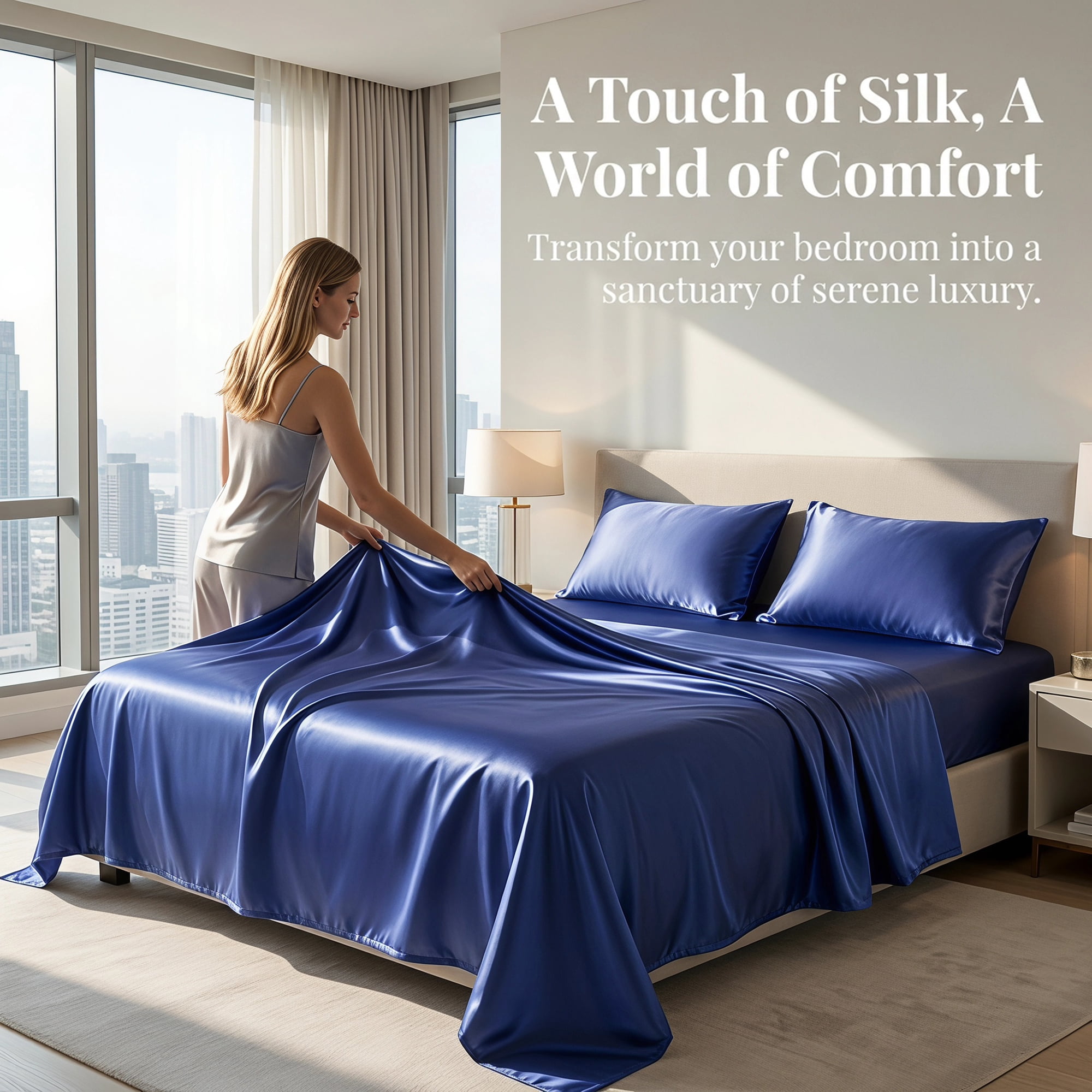 Unique Bargains Microfiber Gauze Bed Sheet Flat Sheet Bedding Royal Blue 66"x88"