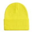 thumbnail image 4 of ZHOGXU Winter Beanie Hat For Women And Men Solid Color Knitted Thick Warm Comfortable Caps For Autumn Winter Daily Wear Yellow One Size, 4 of 4