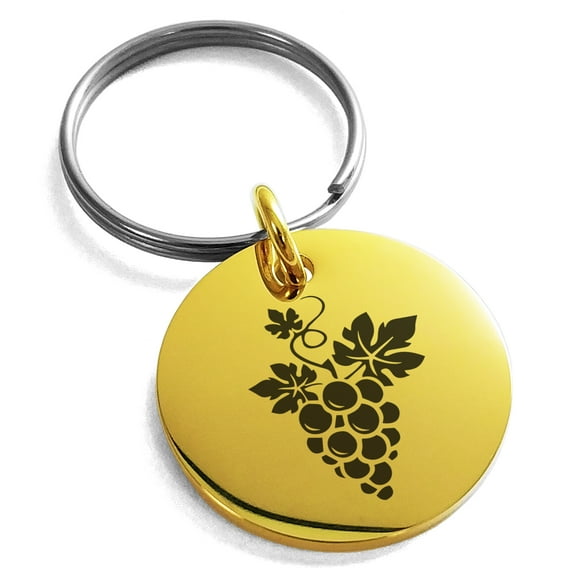 Stainless Steel Dionysus Greek God of Wine Engraved Small Medallion Circle Charm Keychain Keyring
