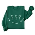 thumbnail image 4 of Womens Sweatshirts Wine Glass Printed Long Sleeved Loose Casual Sweatshirt Army Green M,Sweatshirts Jacket for Women, 4 of 6
