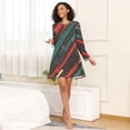 thumbnail image 4 of FORMRS Womens Long Sleeve Nightgowns Crew Neck Sleep Shirt Soft Pajamas Sizes S-3XL, Green Stars Abstract, 4 of 8