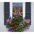 thumbnail image 4 of Holloyiver Memorial Day 4th of July Bow, Patriotic Wreath Burlap Bow, Red White Blue Stars Tree Topper American Flag Bow for Indoor Outdoor Independence Day Party Decoration (Rustic), 4 of 4