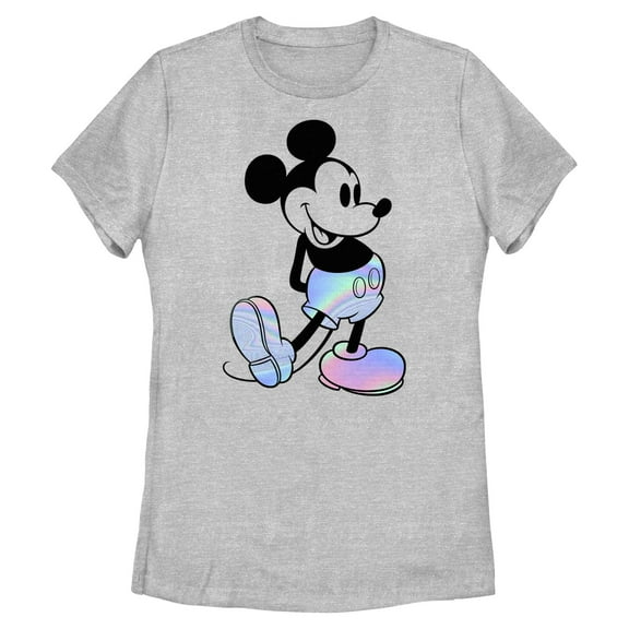 Womens Mickey & Friends Holographic Shorts T Shirt