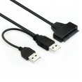 thumbnail image 1 of Cable USB 2.0 a SATA, adaptador de cable SATA 7+15 de 22 pines a USB 2.0 para Mac OS 8.6/Windows 98/SE/ME/2000/XP/Vista/7/8/10/Linux, conector SA, 1 of 4