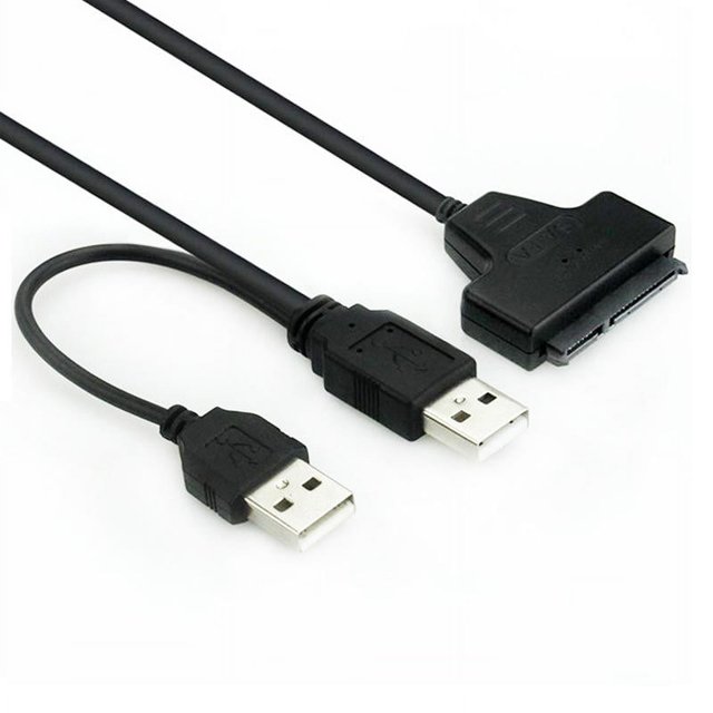 Cable USB 2.0 a SATA, adaptador de cable SATA 7+15 de 22 pines a USB 2.0 para Mac OS 8.6/Windows 98/SE/ME/2000/XP/Vista/7/8/10/Linux, conector SA