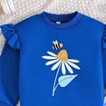thumbnail image 4 of CAICJ98 Kids Girls Clothes Toddler Girl Fall Winter Outfits Long Sleeve Print Sweatshirt Pants Set Girls Spring Clothing Set (Blue,7-8 Years), 4 of 5