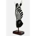 thumbnail image 5 of 20" Wooden Tribal Striped Black White Zebra Mask with Stand Hand Carved Home Decor Accent Art Unique Sculpture Handmade Handcrafted Mask Stand Alone, 5 of 6