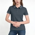 thumbnail image 2 of jobturf Golf Shirts for Women Dressy Casual Collared Work Blouses Trendy Color Block Basic Tees Comfy Loose Plus Size Summer Tops S-4XL, 2 of 6