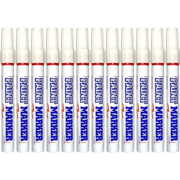 Paint Markers Oil-Based Pen Permanent Waterproof - 12-pack (Red)
