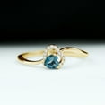 thumbnail image 2 of Rosec Jewels Heart Shape London Blue Topaz Promise Ring with Diamond (AAA Quality), 10K Yellow Gold, US 5.50, 2 of 7