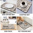 thumbnail image 4 of 2 Pack Washable Rubber Sunflower Cute Floral Dish Drying Mats for Kitchen Counter Home Large Coffee Bar Pad Accessories and Decor for Utensils Stemware (2pcs 19.5''x12''), 4 of 6