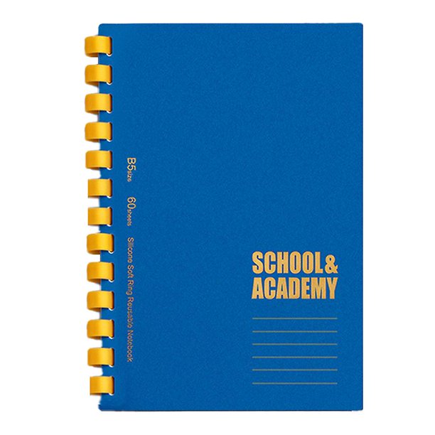 Horizontal line Cuaderno en espiral, cuaderno con anillo de goma suave B5 de 260 x 180 mm, diarios de 120 páginas para estudio y notas