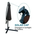 thumbnail image 6 of Outdoor Umbrella,10 Ft Patio Backyard Umbrella with Solar Lights, Heavy-Duty Outdoor Patio Umbrella with Cross Stand, Weather-Resistant Umbrella for Patio Outside Backyard, Taupe, Chocolate, DJ289, 6 of 7