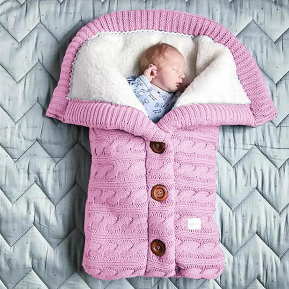 Newborn Baby Swaddle Blanket Baby Kids Toddler Knit Soft Warm Fleece Blanket Swaddle Sleeping Bag Stroller Unisex Wrap For Boys Girls Walmart Com