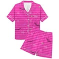 thumbnail image 4 of Halloween Pajama Set Women 2 Piece Pj Set Ghost Graphic Button Down Soft Breathable Sleepwear with Shorts Easy Fit Womens Lounge Set, 4 of 5