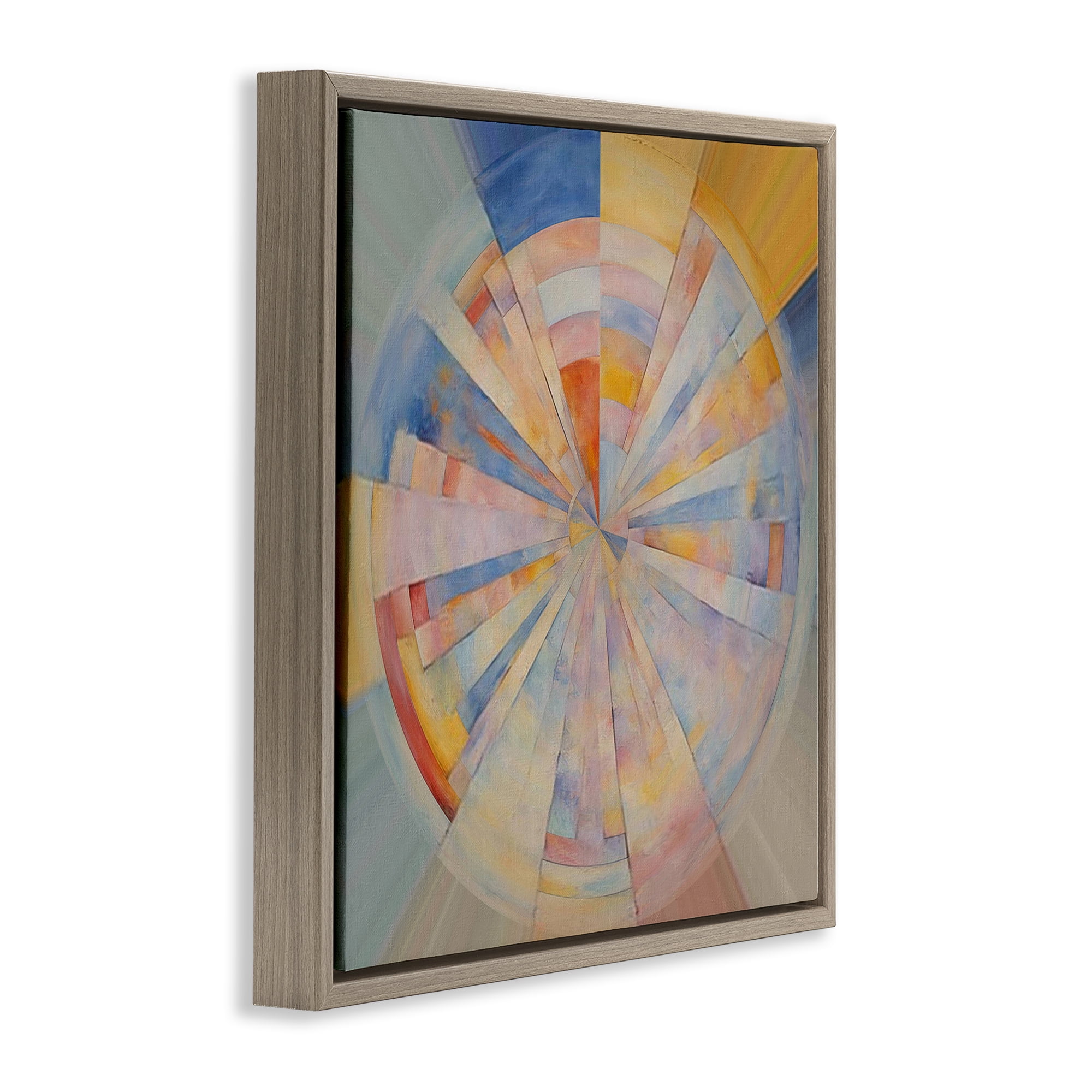 Stupell Industries Circle In Abstraction Abstract Painting Brown Floater Framed Canvas Art Print Wall Art, 25 x 25