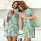 thumbnail image 4 of Fotbe Cute Sloth on Floral Tree Bata de Dormir para Mujer con Estampado, Camisón de Algodón de Manga Corta, Ropa de Dormir Casual, 4 of 6