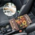 thumbnail image 5 of Renewold Center Console Cover American Tribal Highland Cow Sunflower Non-slip Armrest Box Pad with 4 Storage Bags Comfortable Arm Rest Pad Middle Console Cushion Protector Auto Interior Accessories, 5 of 9