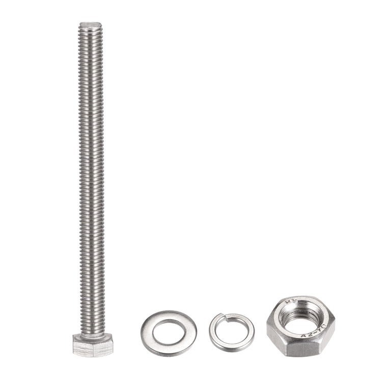 uxcell M10 x 130mm Hex Head Screws Bolts, Nuts, Flat & Lock Washers Kits, 304 Stainless Steel Fully Thread Hexagon Bolts 4 Sets uxcell M10 x 130mm Hex Head Screws Bolts, Nuts, Flat & Lock Washers Kits, 304 Stainless Steel Fully Thread Hexagon Bolts 4 Sets