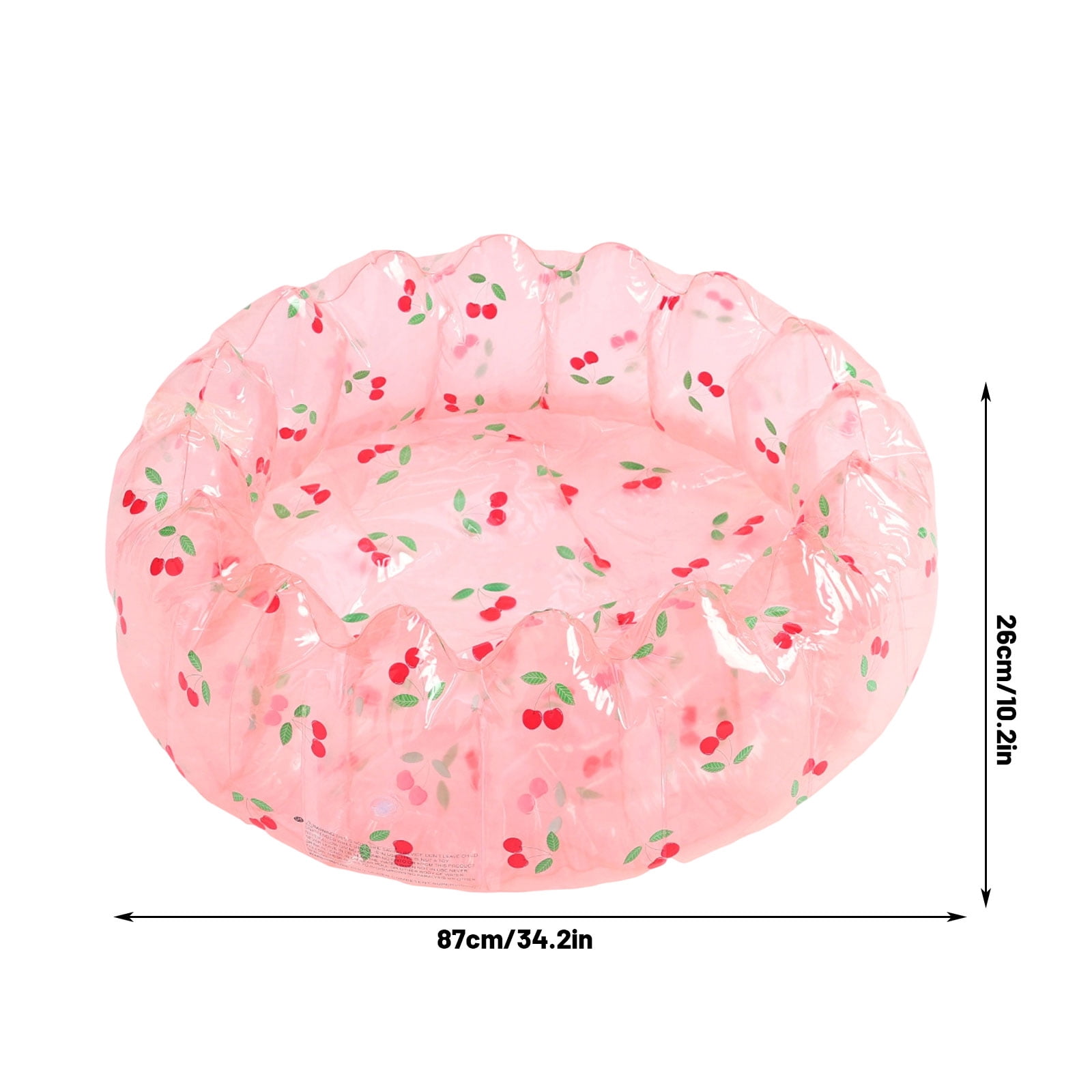 Decorr Inflatable Baby Pool, Portable Paddling Baby Swimming Pool for Toddlers Ages 0-3 Years Girls and Boys, Indoor& Outdoor, Garden and Backyard Summer Water Party, 34x10"(Pink & Beige Striped )