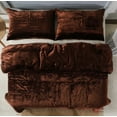 thumbnail image 5 of Vinsan International Ultra-Luxe Velvet Duvet Cover, Boho Bedding UO Comforter Donna Cover, 3 Pcs Set Brown Color Duvet Set, Velvet Bedding Set CK King Size, 5 of 6