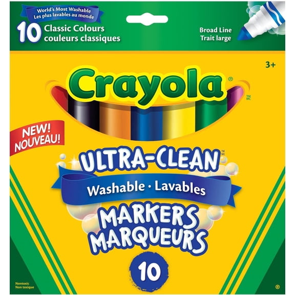 Marqueurs lavables à trait large ultra-propres Crayola, ensemble de 10