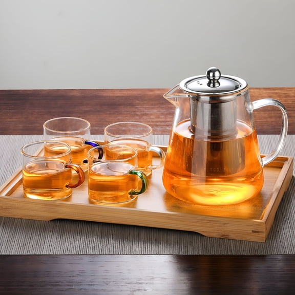 ACDANC Cooking Utensils,18.5 Oz Glass Teapot Heat Kettle with Infuser Stainless Steel Filter,550Ml Capacity,1*Kettle