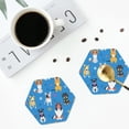 thumbnail image 4 of Yiaed Cute Dogs Print Leather Coasters for Drinks - Cup Coasters Coffee Table Kitchen Table Bar, Home & Office Gifts Handmade Drink Coasters-Hexagon, 4 of 6