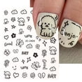 thumbnail image 3 of Pegatinas de dibujos animados en 3D para uñas de gato, calcomanía de manicura con diseño de tatuaje, Kawaii, cachorro, perro, Graffiti, animales, serie, nuevo, 3 of 4