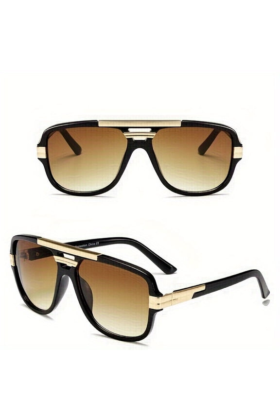 Large Vintage Square Glasses for Men, Featuring a Stylish Pilot Design That Is Trendy And Retro