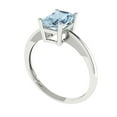 thumbnail image 2 of Solitaire Engagement Ring for Women - 1ct Natural Aquamarine in 14K White Gold Promise Ring, 2 of 5