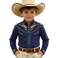 thumbnail image 3 of CAIXIA Boys's Western Cowboy Shirt Embroidered Long Sleeve Casual Snap Button Down Shirt, 3 of 5