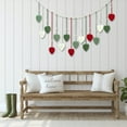 thumbnail image 6 of NEONWE Christmas Large Macrame Wall Hanging, Boho Handmade Woven Leaf Tassel Tapestry Chic Home Decor for Living Room Bedroom Nursery,47.24x29.53 Inch(Red Green White), 6 of 10