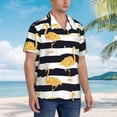 thumbnail image 5 of Kll Men'S Hawaiian Shirt Short Sleeve Button Down Beach Shirts-Gold Flamingo, 5 of 8