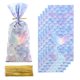 thumbnail image 2 of Bolsas de regalo de dulces de fiesta de sirena para niños, bolsa de embalaje de galletas, suministros de fiesta de cumpleaños con temática de sirenita, favores de Baby Shower, 50 piezas, 2 of 4