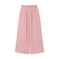 thumbnail image 4 of VV AVEORS Capri Pants For Women Wide Leg Summer Gaucho Capris Pant Palazzo Drawstring Loose Fit Casual Dressy Cropped Trousers With Pockets Pink S, 4 of 6
