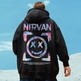 thumbnail image 2 of Sudadera con capucha de cara sonriente de Graffiti para hombre, suéter informal Retro de lana, sudaderas con capucha de Hip Hop de gran tamaño, ropa de otoño, 8XL, 2 of 3