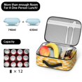 thumbnail image 5 of Orange and Cream Wavy Checkered Insulated Lunch Bag Teens,Bento School Lunch Bag for Teens for Work,Picnic or Travel 10.6x7.7x4.3 Inches,12 Can Capacity, 5 of 6