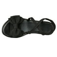 thumbnail image 5 of Women's Flat Sandals Cute Bowtie Elastic Strap Open Toe Comfortable Vacation Spring Summer Sandals Black, 5 of 9