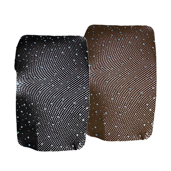 FVDPWYE 2pcs Womens Fishnet Stockings High Waist Crystal Elastic Panty Hose 2 Colors