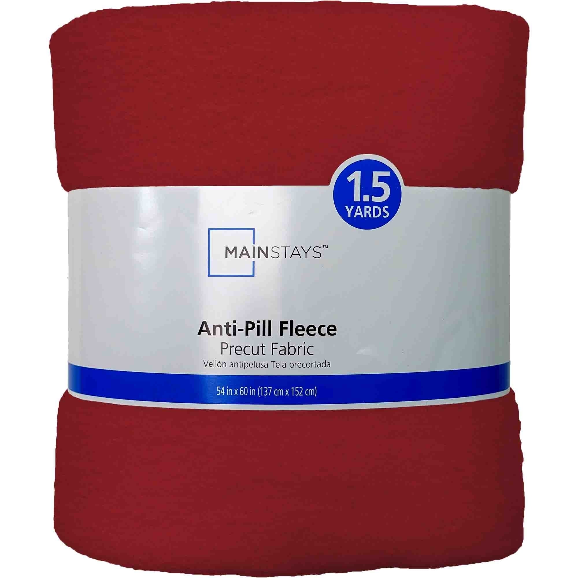 (2 pack) Mainstays 1.5 Yards 100% Polyester Lux Anti-pill Fleece Solids, Red, 60" Wide for Crafts
