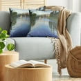 thumbnail image 5 of Ambesonne Nature Throw Pillow Cover 2 Pack, River Bridge Town Trees, 16", Green Blue, 5 of 5