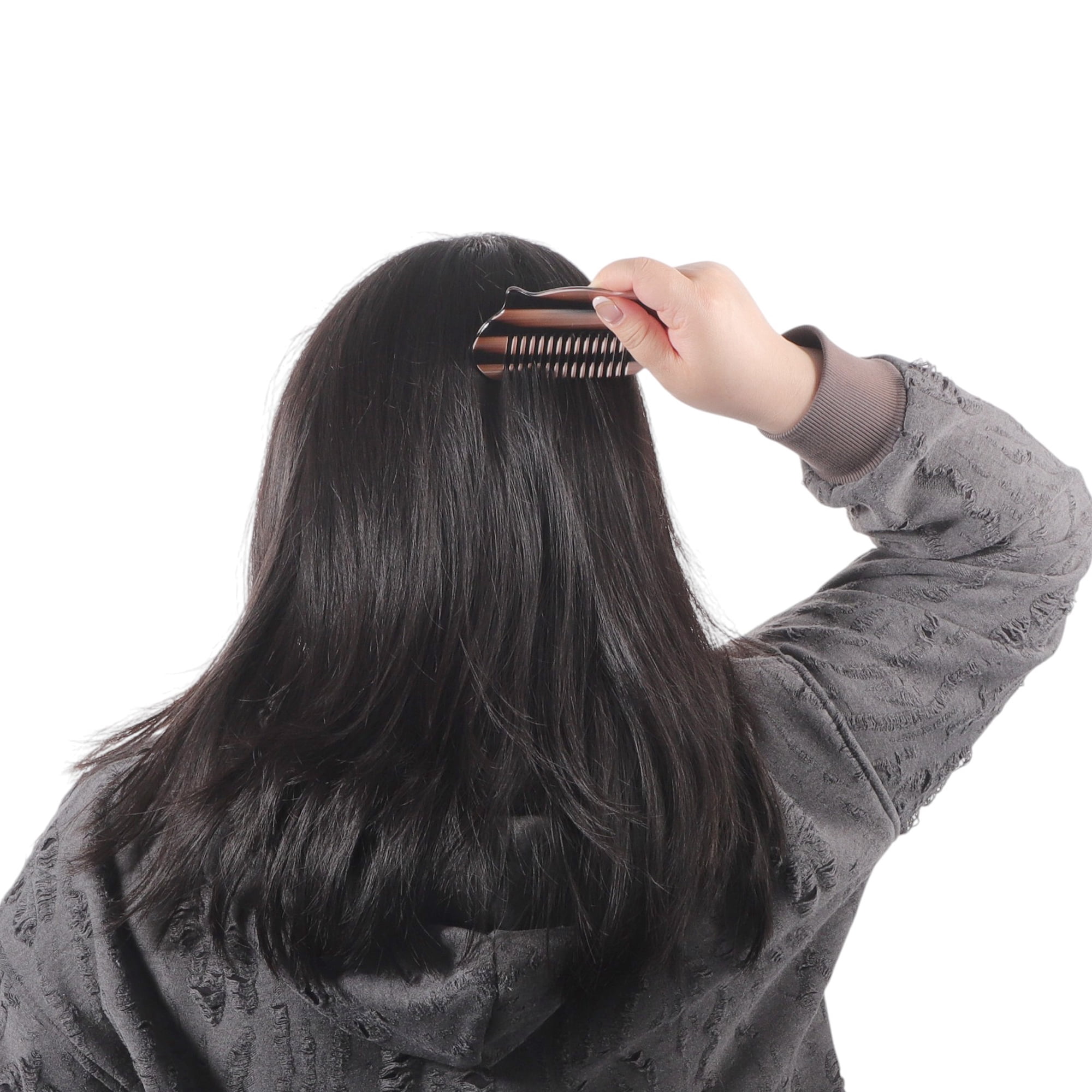Unique Bargains 1 Pc Women Durable Cat Ear Hair Comb for All Hair Types Black