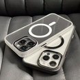 thumbnail image 4 of Metal Frame Case For iPhone 15 14 13 12 11 Pro Max Plus Transparent For Magsafe Magnetic Wireless Charge Lens Protector Cover, 4 of 5