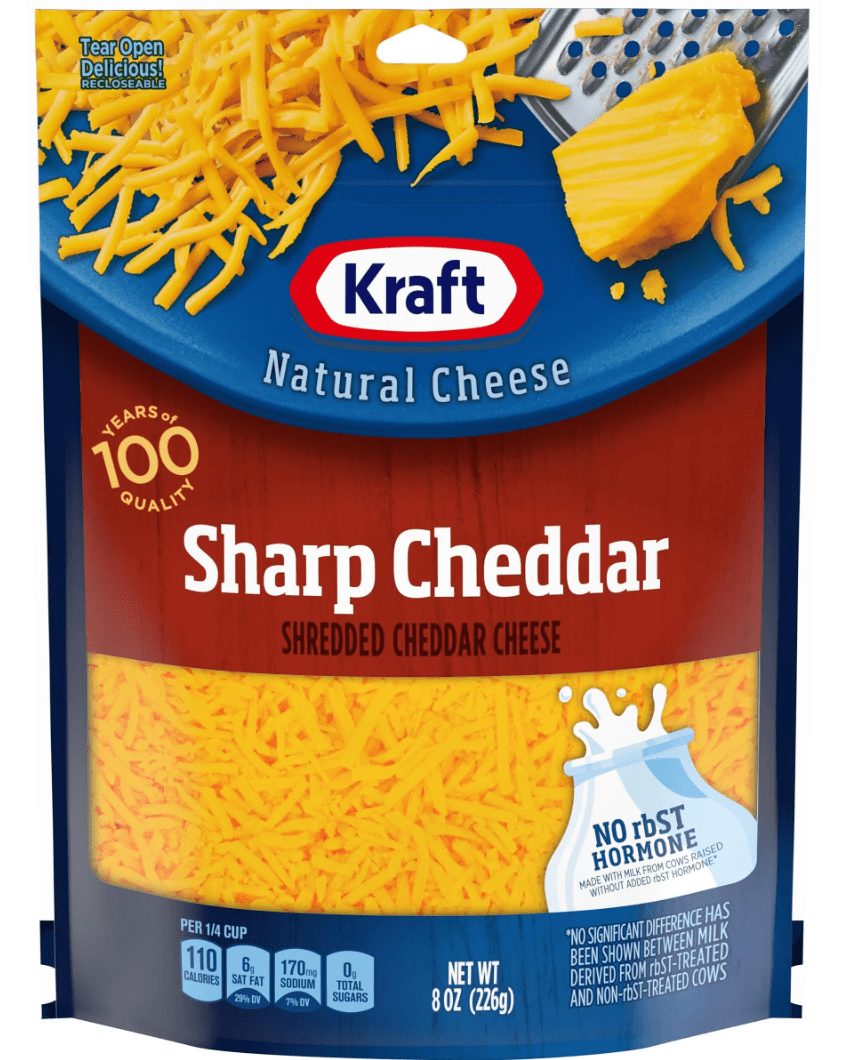 Kraft Sharp Cheddar Shredded Cheese, 8 oz Bag