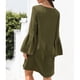 thumbnail image 1 of Vestido De Manga Acampanada, Manga Larga Con Cuello En V, Cuello En V Simple, Vestido De Manga Acampanada, Dobladillo Suelto Para Vacaciones ANGGREK Otros, 1 of 7