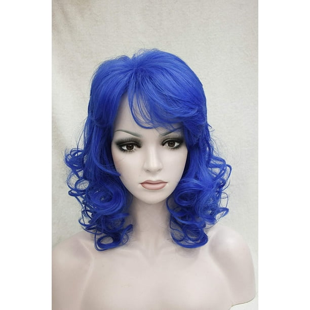 Wig Short Curly Wig and Fluffy Blue Wig Parody Walmart