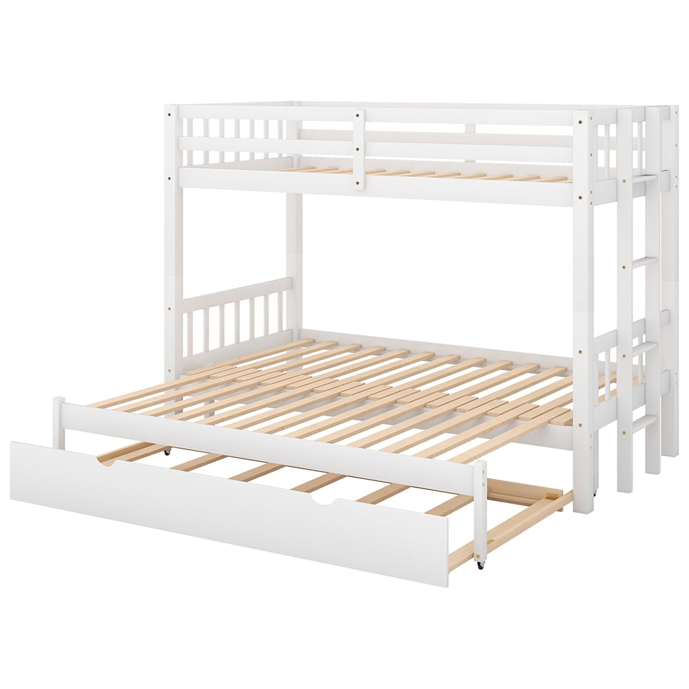 Kadyn Twin over Pull-out Bunk Bed with Trundle, 4 Beds in Compact Space, White