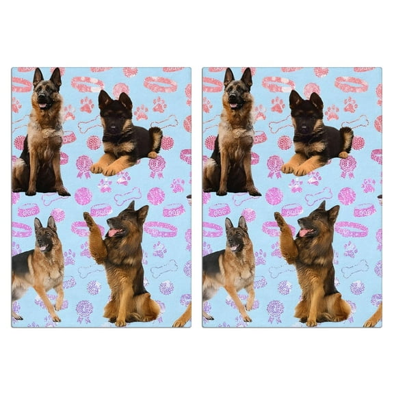 2 Pcs Funny Kitchen Towels,German Shepherd Microfiber Dish Towels,Kitchen Tea Towels,Kitchen Towel Set (18" X 26")